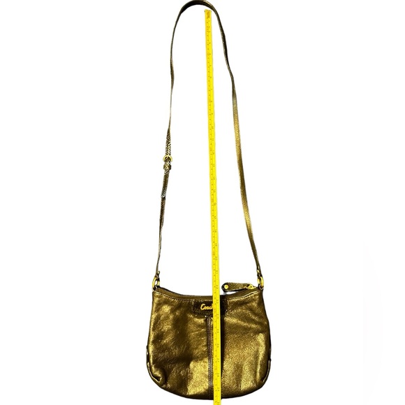 Coach Ashley Python, Pleated Black Leather Swingpack, Crossbody Purse Bag Zipper - Picture 5 of 16